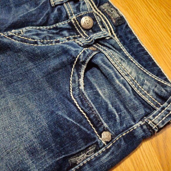 Silver Jeans AIKO Bootcut Denim Embroidered Med Wash Womens 30x32 Tag (28x33) - Picture 4 of 16